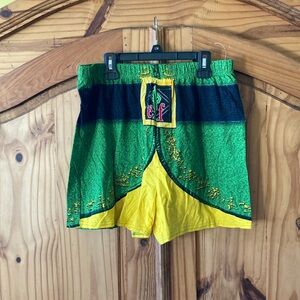 Men’s Elf green yellow pajama lounge shorts size L - NWOT